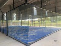 Pista de Pádel Panorámica Profesional de 10x20m Fabricada en China con Techo para Lluvia, Pista de Pádel de Alta Calidad, Tamaño Personalizado Disponible