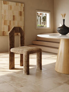 Sedia da Pranzo Imbottita Artigianale Premium in Stile Bauhaus Moderno Minimalista, Tessuto in <span class=keywords><strong>Cotone</strong></span> e Lino, Gambe in Metallo, <span class=keywords><strong>Poltrona</strong></span> di Design - Product Image 3