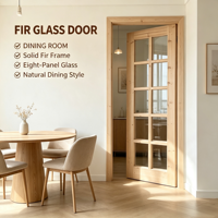 Hotel Project Solid Cedar Timber Interior Glass Door Eco Raw Solid Wood Bedroom Door