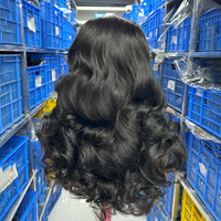Wig rambut manusia asli keriting bouncy 22 inci, kepadatan 300%, dengan lace closure 5x5, gelombang longgar, tanpa lem, untuk wanita