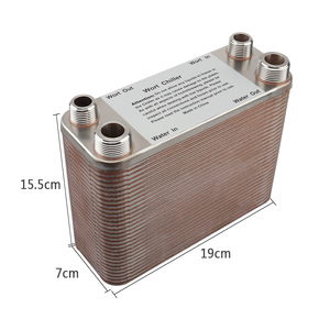 Intercambiador de calor de 60 placas de acero inoxidable 304, Enfriador de mosto de cerveza, rosca NPT de 1/2 "<span class=keywords><strong>X</strong></span> 3/4" para elaboración de cerveza casera - Product Image 2