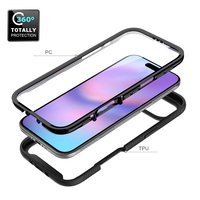 Coque de protection intégrale 360 Slim Armor avec cadre avant et protection d'écran PET pour iPhone 18 Pro Max, 18 Pro, 17 Pro Max, 17 Air, Pro, 17