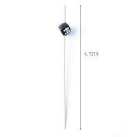 Creatieve Fruit Cocktail Sticks Wegwerp Bamboe Plastic Zwarte Dobbelstenen Voor Cake Decoraties Voor Kamperen