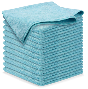 Paño de limpieza de microfibra 12 piezas 12,5*12,5 pulgadas de alto rendimiento 1200 lavados toalla absorbente tejida brillante Cocina - Product Image 3