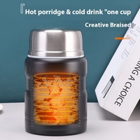 Vente en gros 304 acier inoxydable Mini couleur haute valeur bécher braisé boîte à lunch isolée sous vide pour la bouillie artefacts paresseux