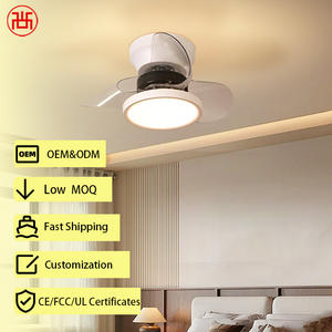 Ventilateur de plafond intelligent à économie d'énergie à 3 pales, montage encastré, métal minimaliste, moteur DC silencieux, lumière à intensité variable et commande par application/télécommande - Product Image 1