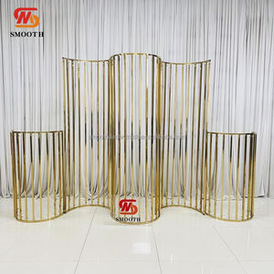 SMOOTH Luxury Geometric <b>Rectangular</b> Wedding Decoration Shiny <b>Gold</b> Stainless Steel <b>Mirror</b> Design Backdrop Frame Wedding Arch - Product Image 4