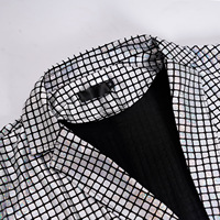 Halloween Cosplay Set Bronzing Suit Blazer Disco à paillettes pour hommes pour la fête Scène Discothèque Brillant Cool Performance Suit