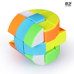 Cubo de Rubik cilíndrico Qiyi 3x3, rompecabezas de disco redondo de color sólido, juguete educativo para niños de 8 a 13 años - Product Image 2