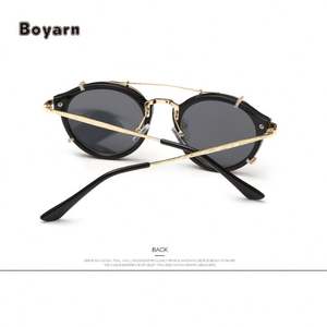 Boyarn-gafas De <span class=keywords><strong>Sol</strong></span> clásicas y Retro para hombre y mujer, Lentes De <span class=keywords><strong>Sol</strong></span> Steampunk con <span class=keywords><strong>Clip</strong></span> De Metal, redondas, a la moda - Product Image 2