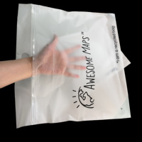 Sacs en plastique LDPE transparents noirs givrés personnalisés, refermables avec fermeture éclair, avec avertissement de suffocation pour les vêtements