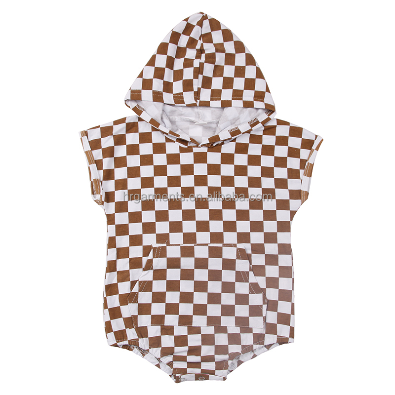 Новое поступление, свитшот для малышей, комбинезоны, одежда высокого качества с клетчатым принтом, трико с коротким рукавом для новорожденных мальчиков