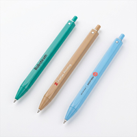 Stylo publicitaire promotionnel personnalisé à faible MOQ, cadeau d'exposition avec logo gravé, stylo neutre en plastique de couleur unie à bouton-poussoir