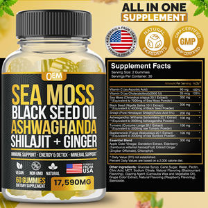 Oem 13 In 1 Iers Zeemos Gummies Met Zwarte Zaadolie & <span class=keywords><strong>Ashwagandha</strong></span> Voor Volwassenen Gebruik Schildklierenergievitaminen - Product Image 2