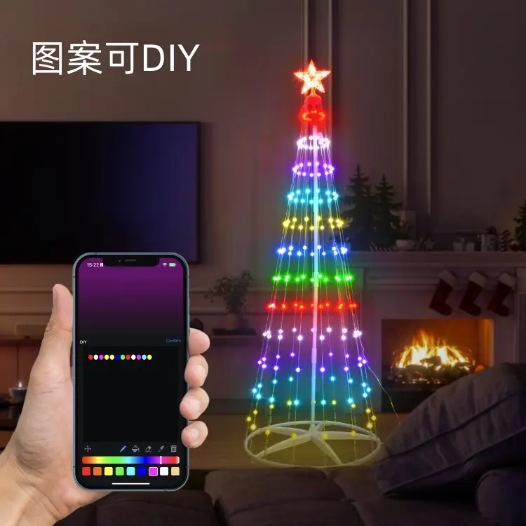 Árvore de natal LED gigante para uso externo com controle remoto Smart RGB App para feriados