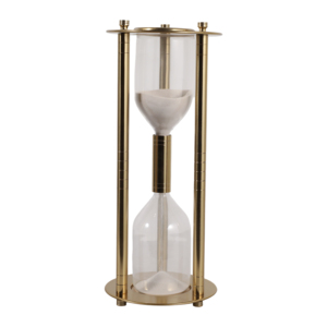 Clessidra Cilindrica in Metallo e Vetro, Decorazione d'Arredo per Bagno, Ufficio, Soggiorno, Esposizione su Scaffale - Product Image 1