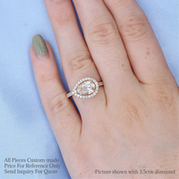 Bague de fiançailles en diamant de laboratoire, taille poire, sertissage halo, certifiée GIA, or jaune 14 carats, pierres latérales, bague de mariage vintage pour femme