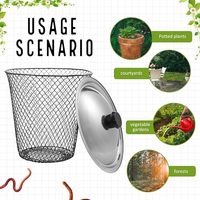 Composteur à vers de terre encastrable en maille pour jardin extérieur, panier de compostage souterrain, système de recyclage des déchets de cuisine, engrais organique