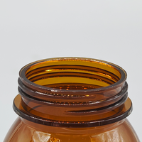 Flacon d'emballage personnalisable en PET transparent ambré avec bouchon à vis pour capsules, pilules et compléments alimentaires