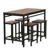 NBHY 5 Pcs Table haute de cuisine et chaises Pub Coffee Counter Bar Breakfast Table Set