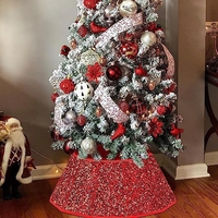 Meilleur prix : Jupe de sapin de Noël pliable et ajustable, housse de base pour sapin artificiel, décoration de Noël
