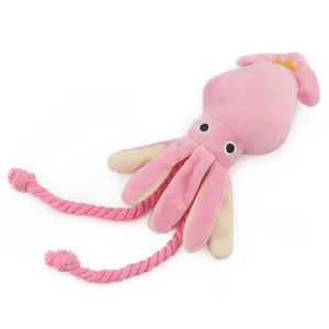 Calmar mignon petit chien jouet son BB peluche Pet chiot corde jouets rose mâcher couineur jouets pour chat