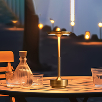Lampe de table LED rechargeable en alliage d'aluminium de qualité supérieure, design soucoupe volante, avec interrupteur tactile, pour chambre, bar et extérieur