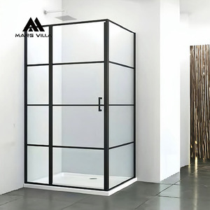 Mars Villa Spot Bronze Alcove, Porte <span class=keywords><strong>de</strong></span> <span class=keywords><strong>douche</strong></span> à ouverture vers l'extérieur avec charnières OEM, finition dorée côtelée chromée et revêtement étanche - Product Image 2