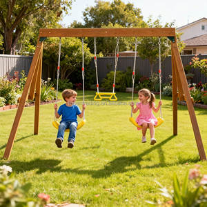 Juego de Columpios de Madera de Diseño Moderno y Contemporáneo, el Más Vendido, para Parques Infantiles, Patios y Jardines - Product Image 3