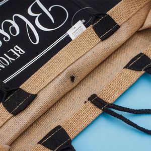 Sac fourre-tout en toile de jute naturelle imperméable laminée PE, réutilisable, pour la plage, avec logo personnalisé – Meilleures ventes - Product Image 5