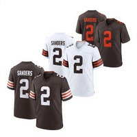 Grosir Baru Berkualitas Tinggi 2 #   Jersey Custom Brand Sublimasi 100% Poliester/Nilon Jahitan Cleveland Chubb Sanders Shedeur