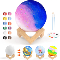 Lampe Lune LED Miniature DIY pour Enfants, Kits de Peinture 3D, 8cm/10cm/15cm, Matériaux Écologiques Non Toxiques, Vente en Gros