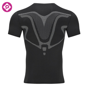 <span class=keywords><strong>Maglietta</strong></span> aderente da <span class=keywords><strong>uomo</strong></span> sportiva traspirante da palestra allenamento Fitness Top Running basket a maniche corte t-shirt per la corsa - Product Image 1