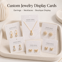 Cartes de présentation de bijoux personnalisées, cartes en carton épais mat blanc pour emballage de marque de bijoux (boucles d'oreilles, colliers)