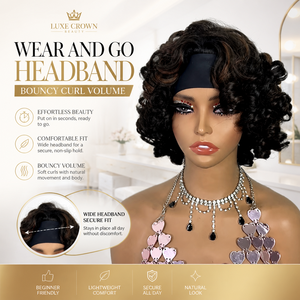Parrucca Brasiliana Vergine Riccioli Voluminosi con Fascia, 12 Pollici, Senza Colla, Pronta all'Uso, <span class=keywords><strong>Ricci</strong></span> Neri a Spirale, Naturale, da Donna, Ingrosso di Senmu Beauty - Product Image 1