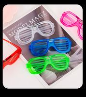 Lunettes de disco lumineuses promotionnelles, LED fluorescentes, en plastique, pour fêtes et KTV, lunettes de soleil LED