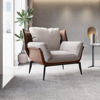 Fauteuil de salon moderne en velours écologique avec structure métallique pour salon, chambre et bureau à domicile