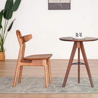 Chaise de café scandinave en bois EXL Furniture, chaise de salle à manger moderne nordique en bois massif, chaises de salle à manger en bois canné, mobilier commercial