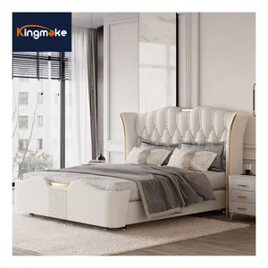 新款设计白色柔软双人床酒店别墅适用批发家具低价大尺寸床