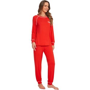 Conjunto de Pijamas de Viscosa de Bambú al por Mayor para Mujer, Ropa de Dormir de Manga Larga, Ropa de Casa Refrescante, Pantalones Jogger Tallas S a XXL - Product Image 2