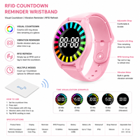 Anpassbares RFID-Vibrations-Countdown-Erinnerungsarmband aus Silikon für Spielplatz-Zugangskontrolle mit IC-Chip