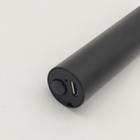 ISmart ISG-GLL001 Stylo pointeur laser rechargeable mini en aluminium noir, module de ligne laser, lumière verte 520NM, portée 500M, interrupteur à bouton