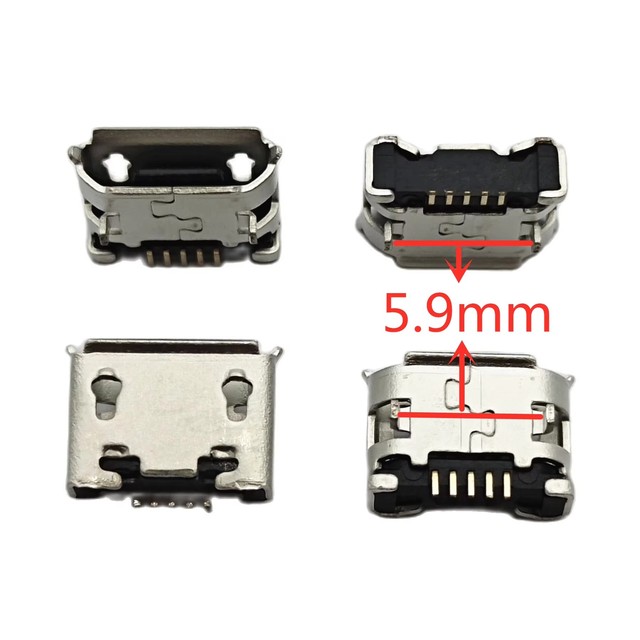 5.9mm Micro USB Jack Connector DIP2 USB Charging socket For Nokia 8600 Lenovo A60 A366T PAD A1 07 A520 A288T A500 A750