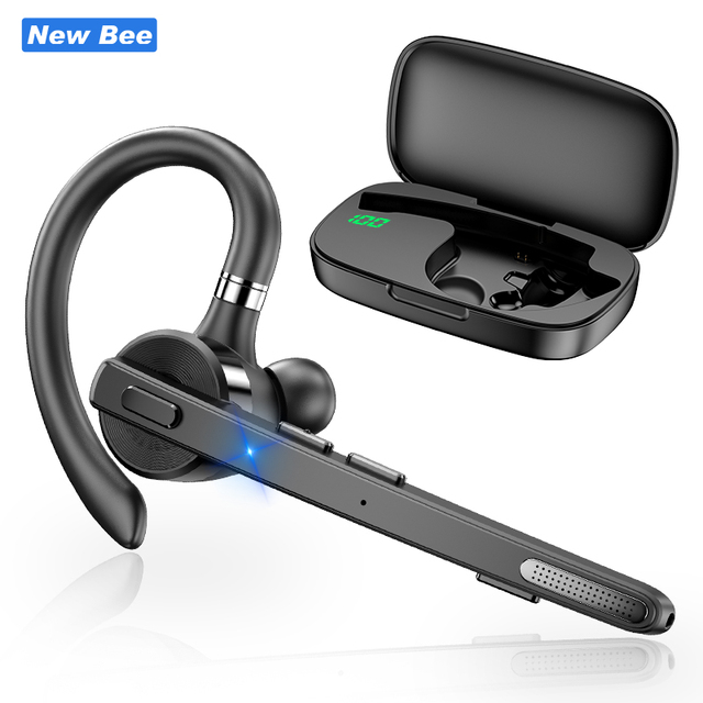 Custom Wholesale Black Qualcomm V5.0 Bluetooth Headset for Phone Calls Single Ear Earpiece with Dual Mic Noise Cancelling