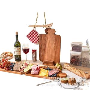 Bandeja de servir de madera Hangxu, bandeja multifuncional de madera maciza para uso en la cocina - Product Image 3