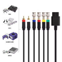 Nouveau câble AV filaire universel pour NGC/N64/SFC/SNES GameCube Gaming, matériau ABS noir