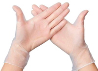 Boîte de 100 gants en vinyle sans poudre, sans latex, jetables, pour le nettoyage et la manipulation des aliments