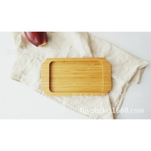 Plateau de service carré en bambou carbonisé, style Zakka créatif, pour café, thé, desserts, couleur unie - Product Image 4