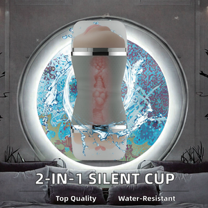 Hochwertiger 2-in-1 manueller Flugzeug becher Mastur bator Vibrator Beliebtes wasserdichtes, leises, erfrischendes TPE für männliche Masturbation - Product Image 6