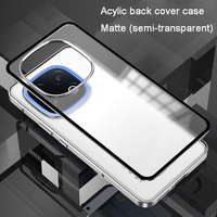 Coque de protection magnétique élastique en métal pour vivo IQOO 13 5G 6.82" avec protection d'objectif en PC dépoli transparent et coque arrière